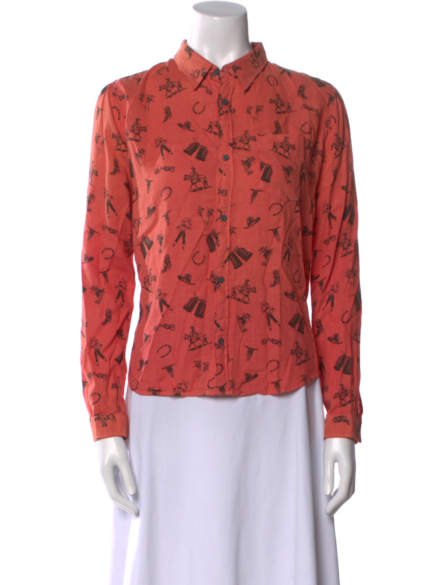 RRL & Co. Linen Printed Button-Up Top