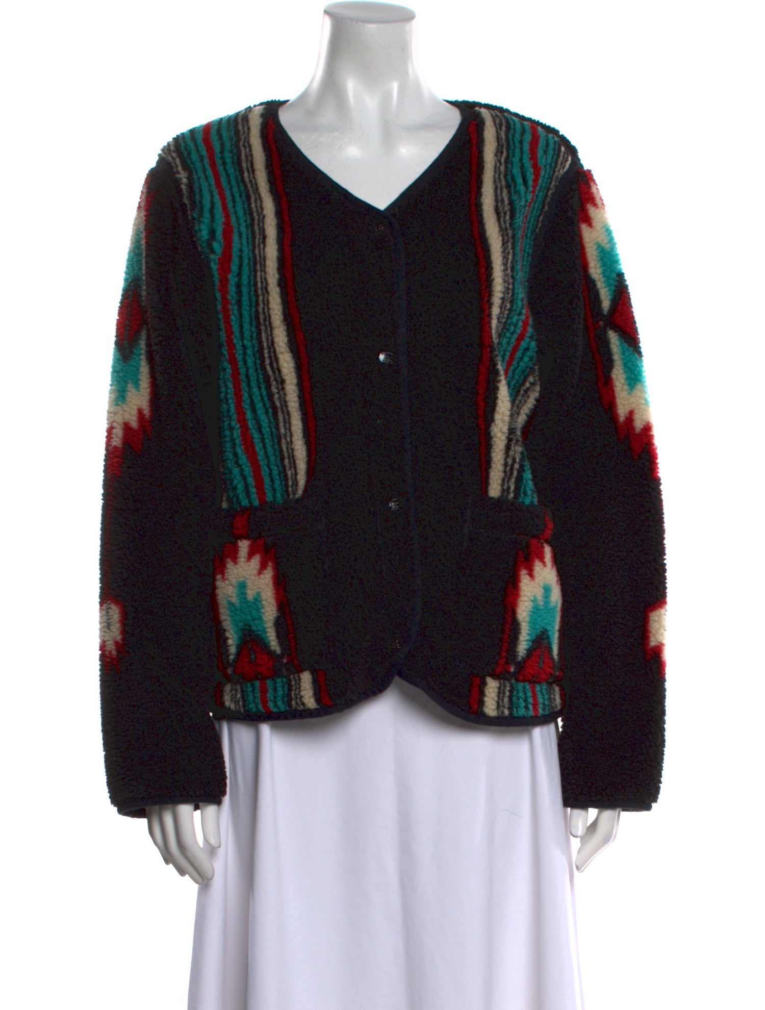 RRL & Co. Printed V-Neck Sweater