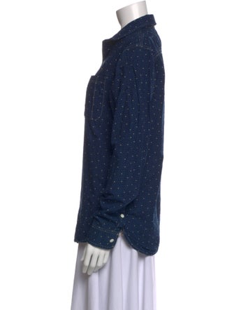 RRL & Co. Polka Dot Print Long Sleeve Button-Up Top