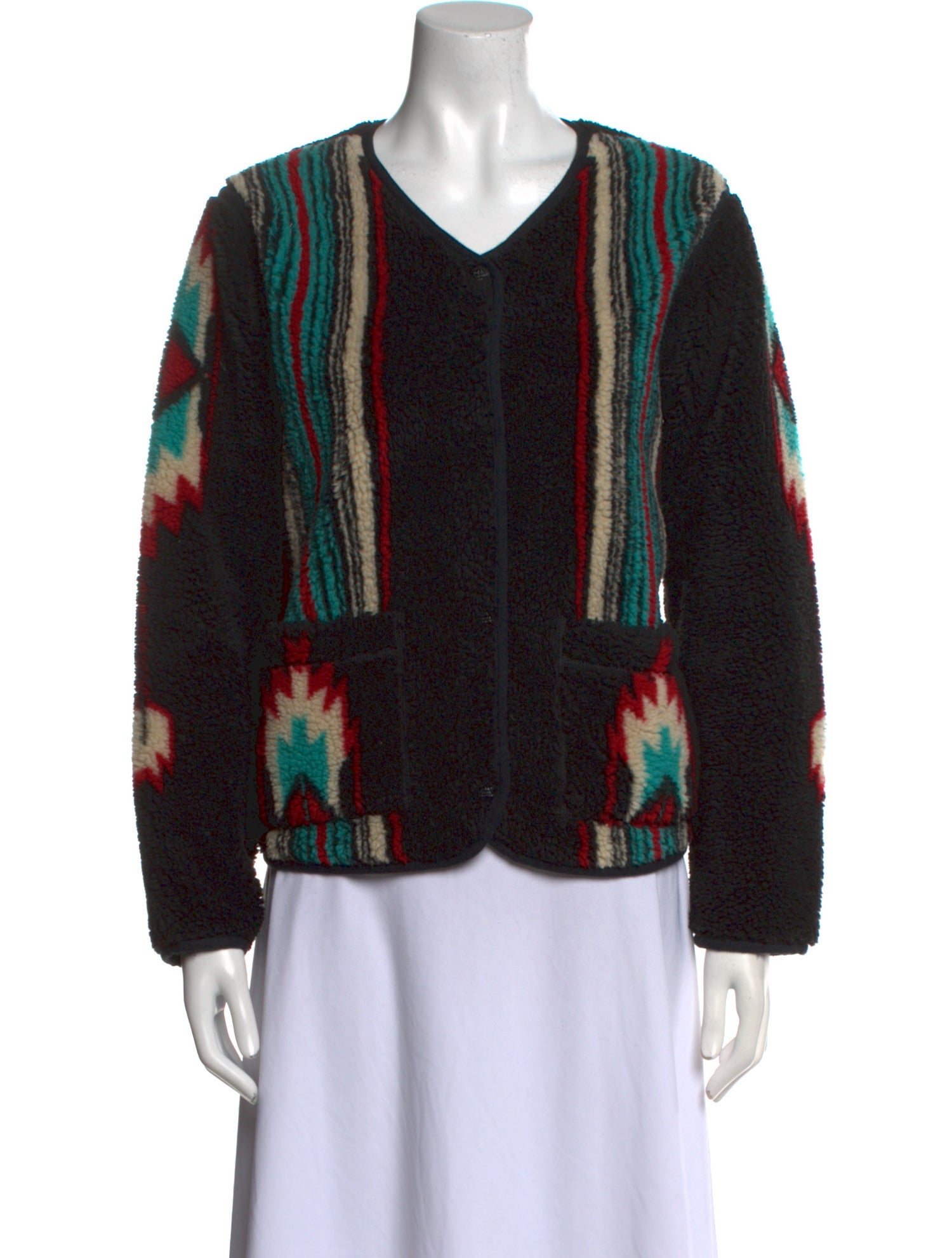 RRL & Co. Printed V-Neck Sweater