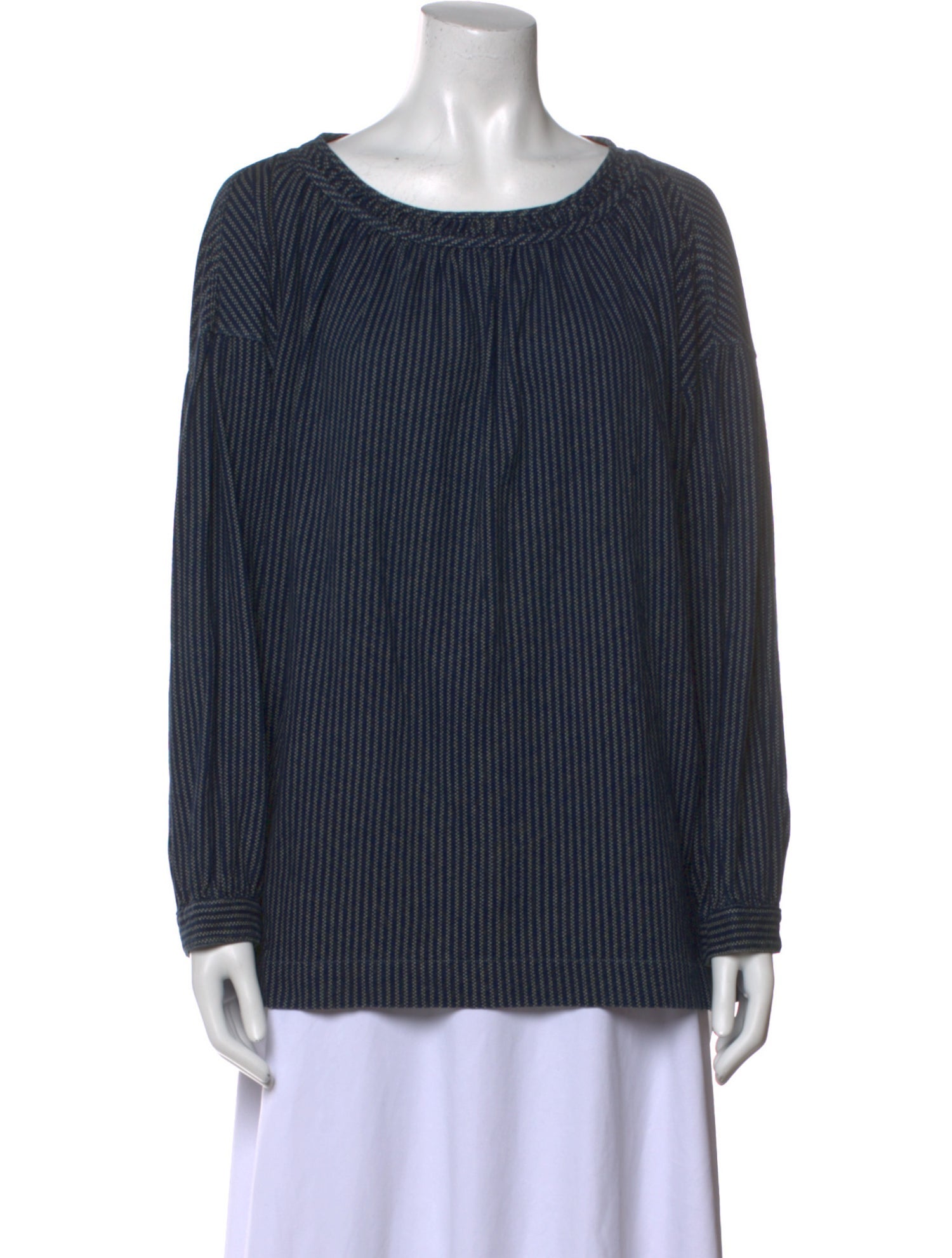 RRL & Co. Striped Scoop Neck Blouse