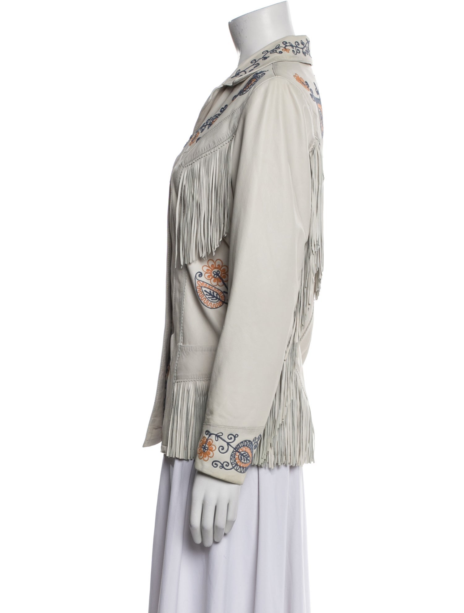 RRL & Co. Leather Graphic Print Blazer