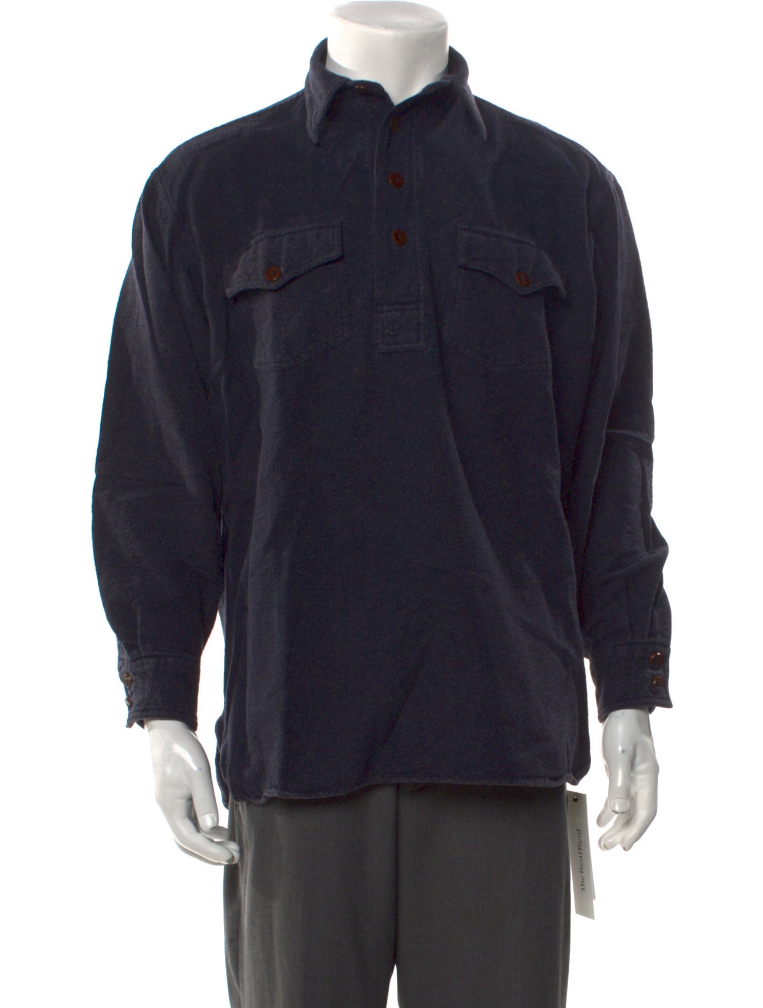RRL & Co. Collar Long Sleeve Polo Shirt