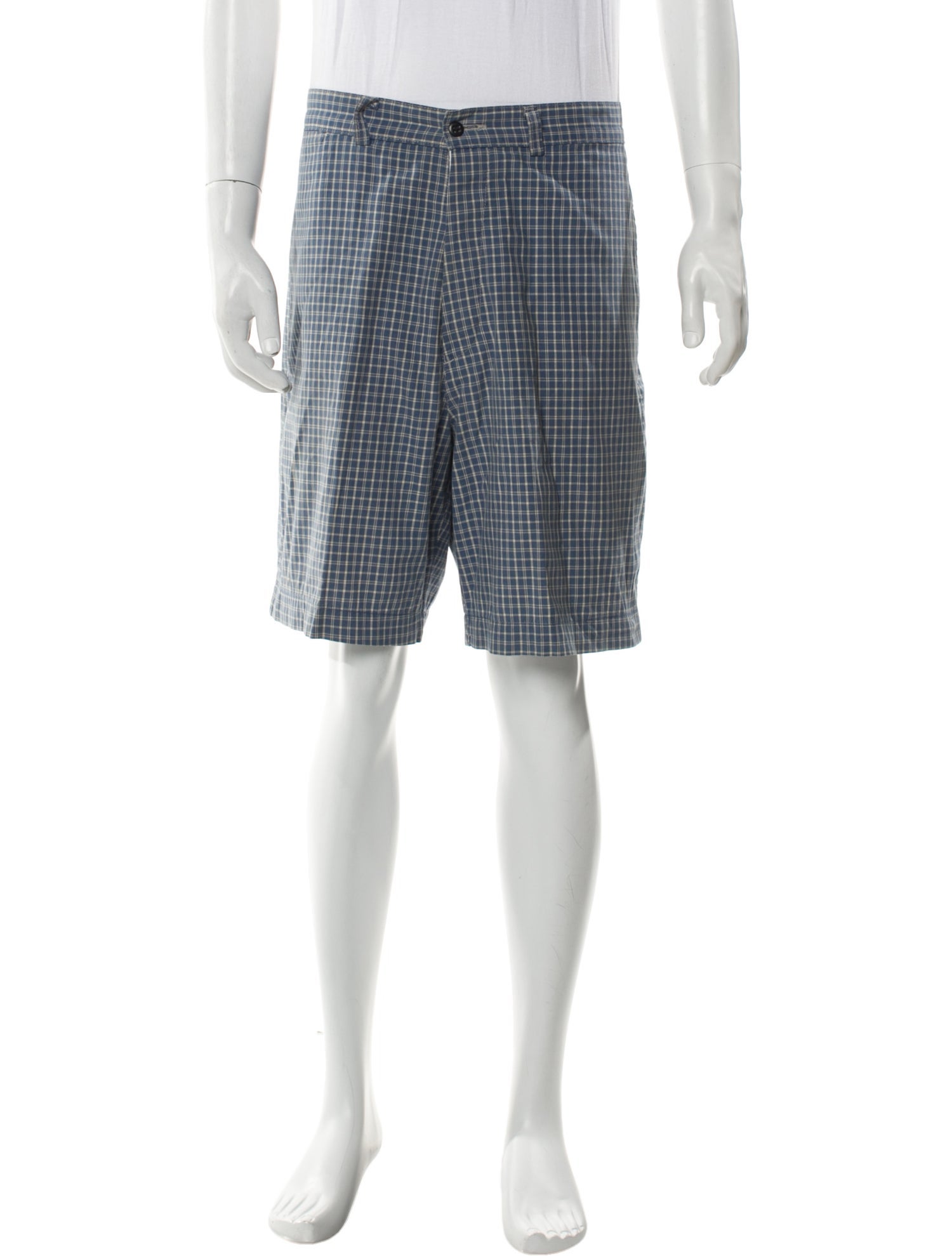 RRL & Co. Plaid Print Flat Front Shorts