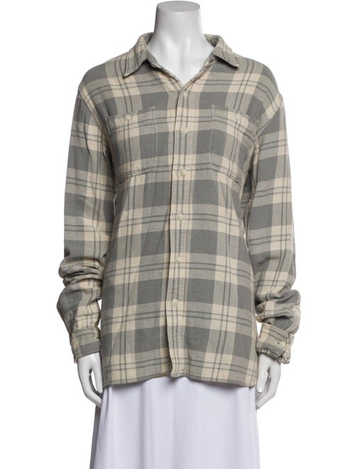 RRL & Co. Plaid Print Long Sleeve Button-Up Top