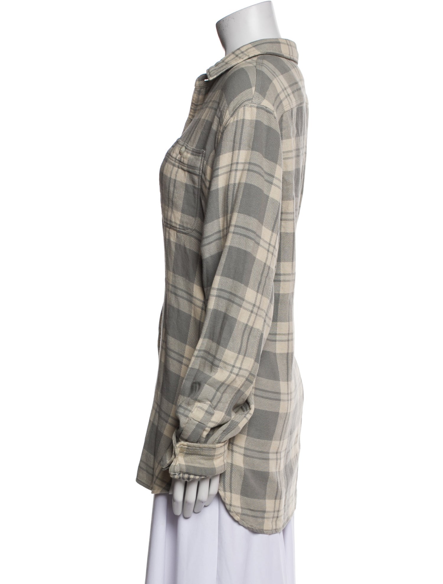 RRL & Co. Plaid Print Long Sleeve Button-Up Top