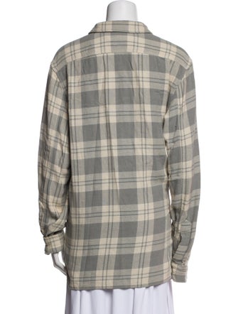RRL & Co. Plaid Print Long Sleeve Button-Up Top