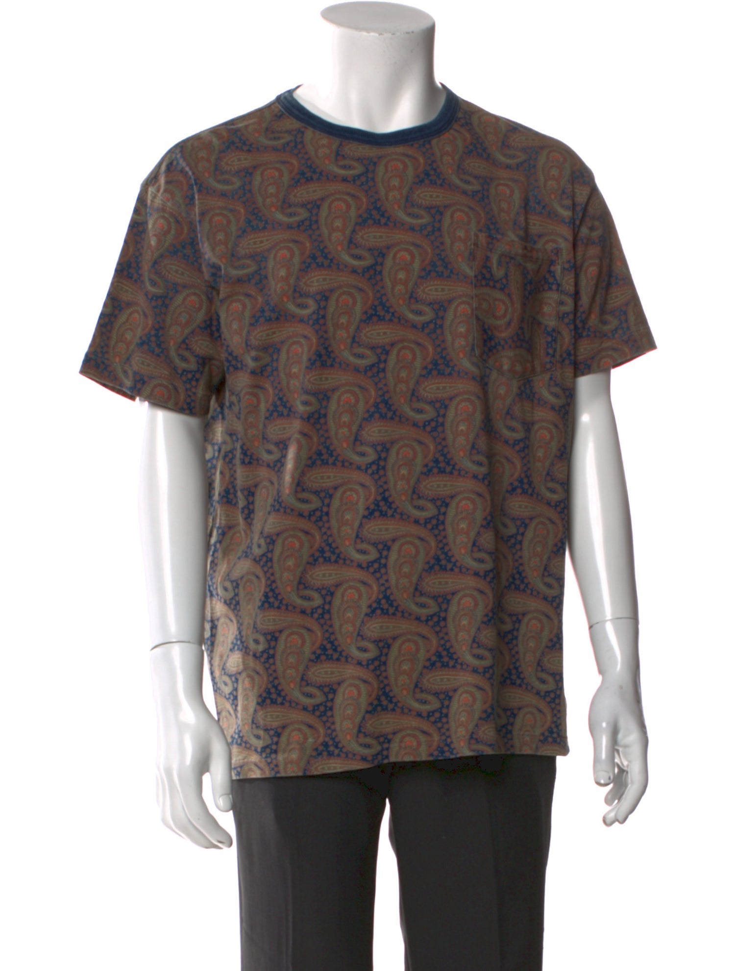 RRL & Co. Paisley Print Crew Neck T-Shirt