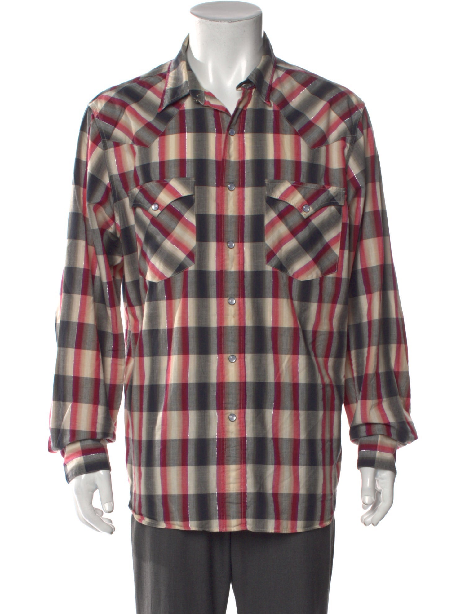 RRL & Co. Plaid Print Turtleneck Cardigan