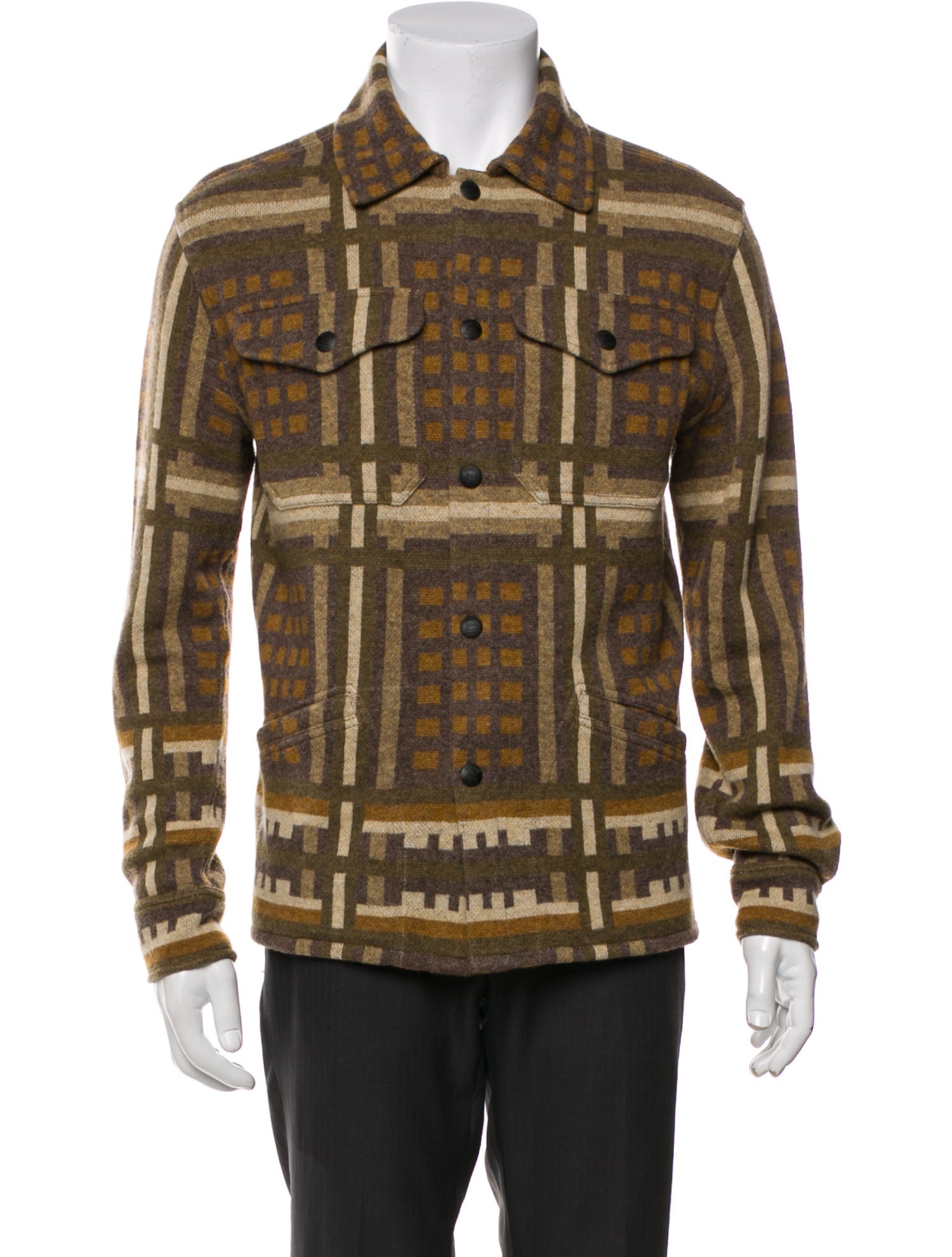 RRL & Co. Wool Plaid Print Trucker Jacket