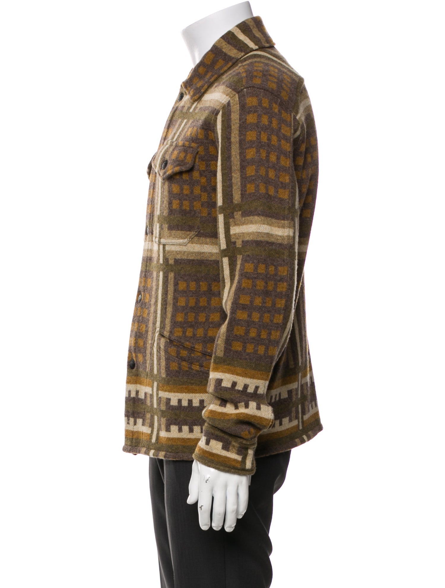 RRL & Co. Wool Plaid Print Trucker Jacket