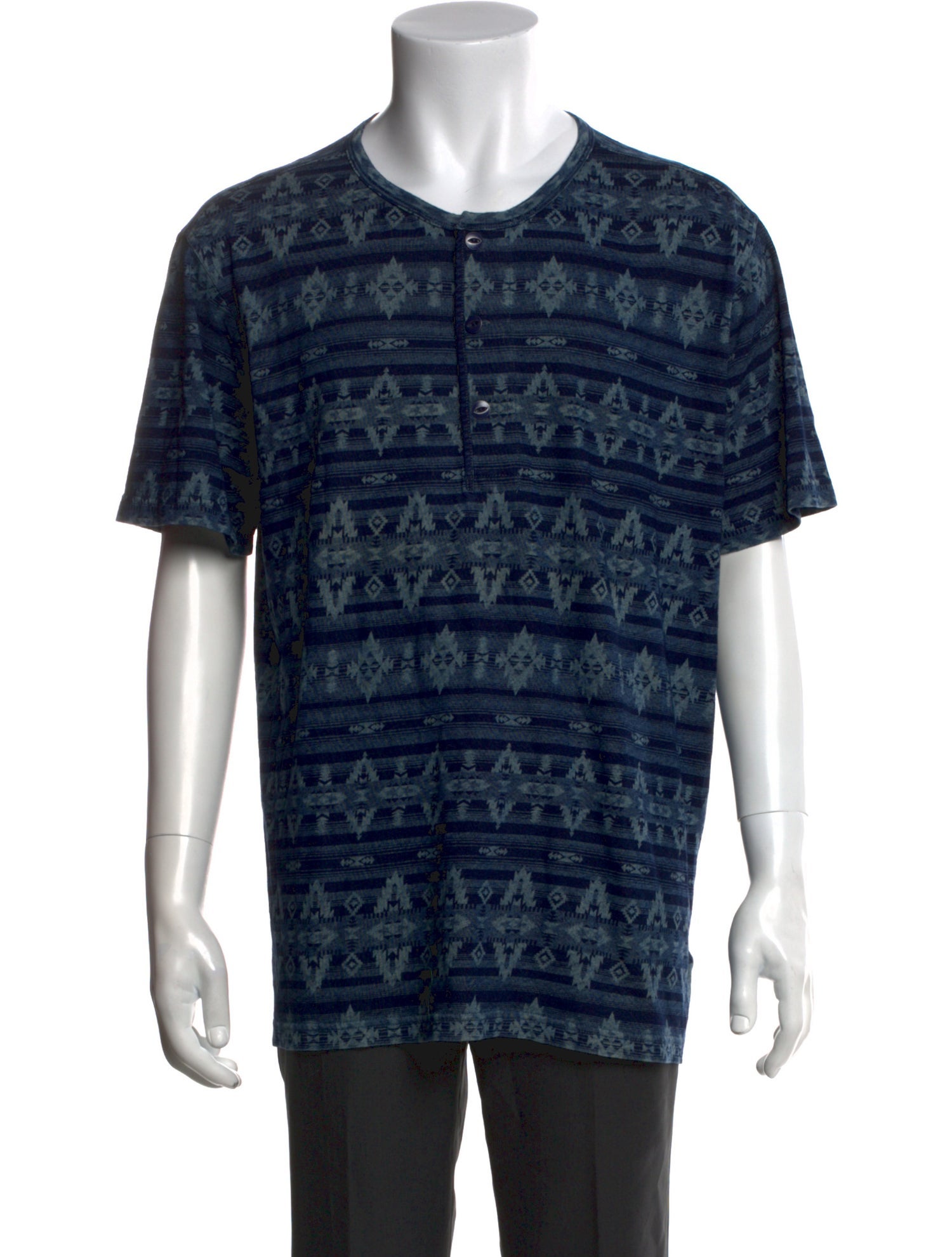 RRL & Co. Printed Crew Neck Polo Shirt