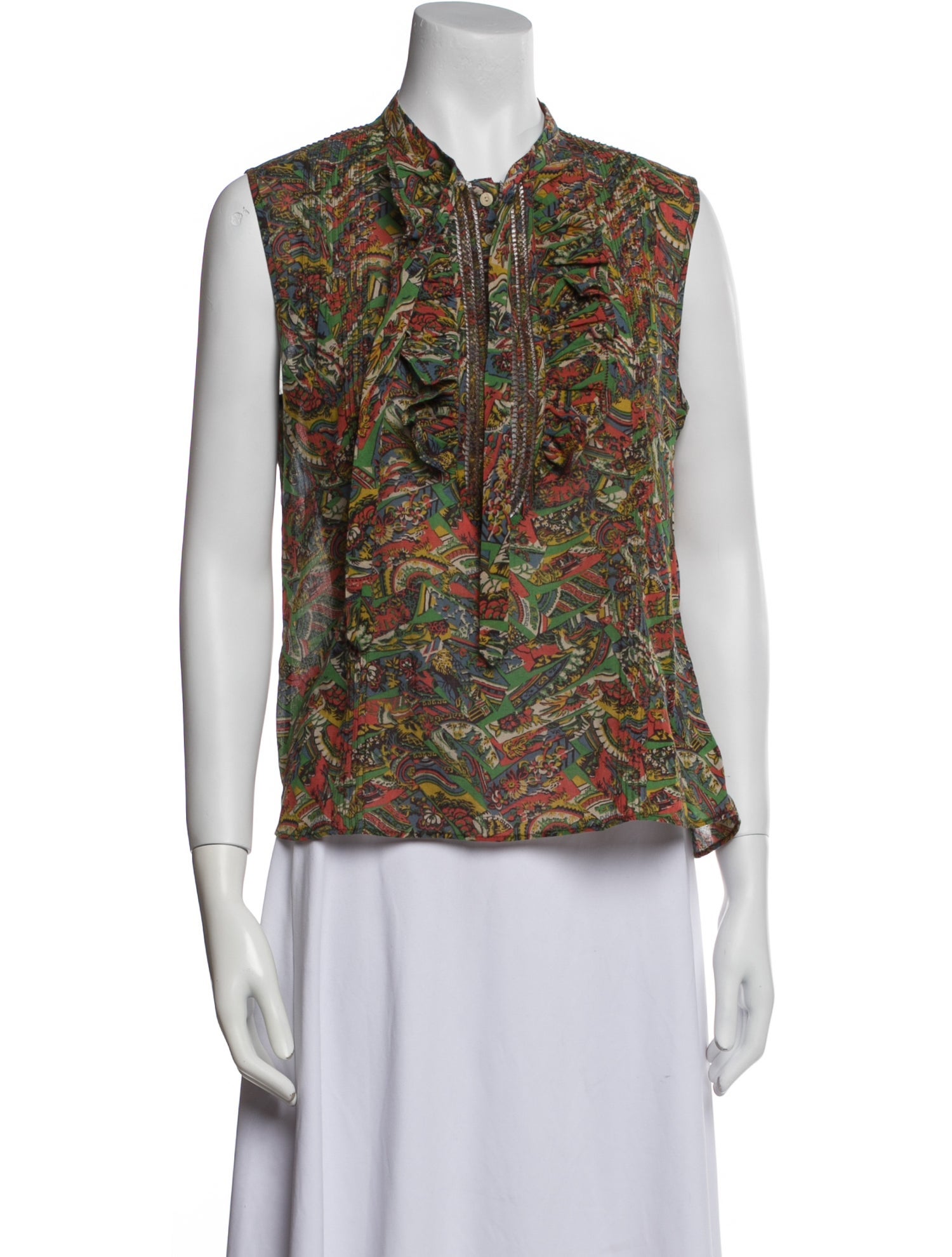 RRL & Co. Printed V-Neck Blouse w/ Tags