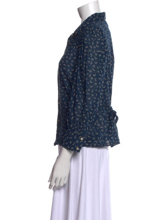 RRL & Co. Printed Three-Quarter Sleeve Blouse