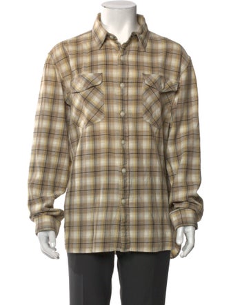 RRL & Co. Plaid Print Long Sleeve Western Shirt