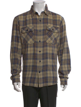 RRL & Co. Plaid Print Long Sleeve Western Shirt