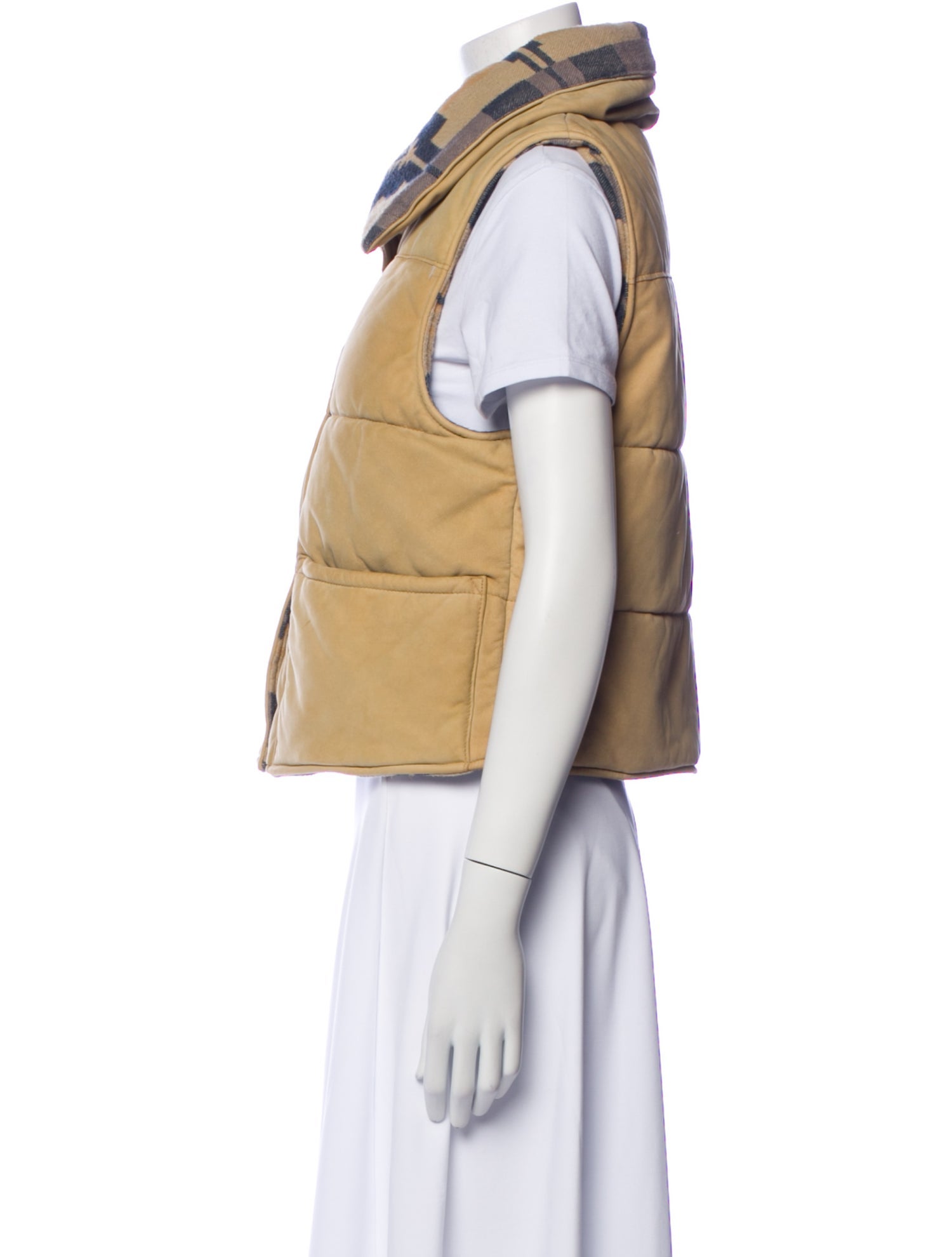 RRL & Co. Suede Colorblock Pattern Vest