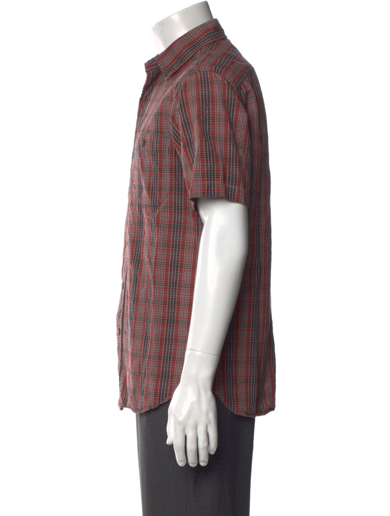 RRL & Co. Plaid Print Short Sleeve Shirt