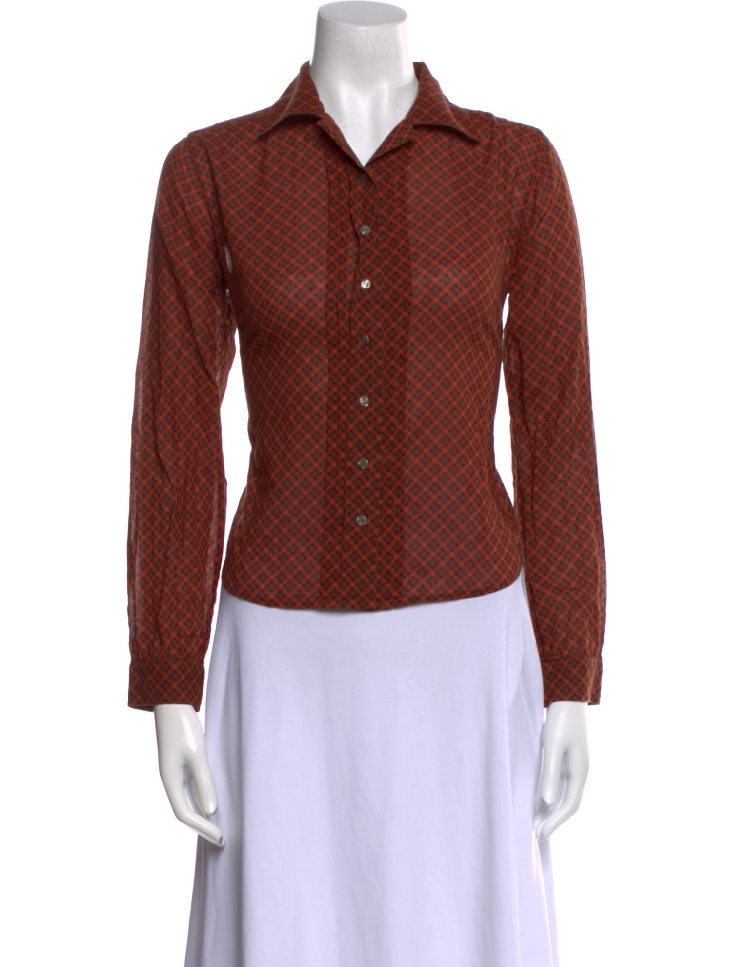 RRL & Co. Plaid Print Long Sleeve Button-Up Top