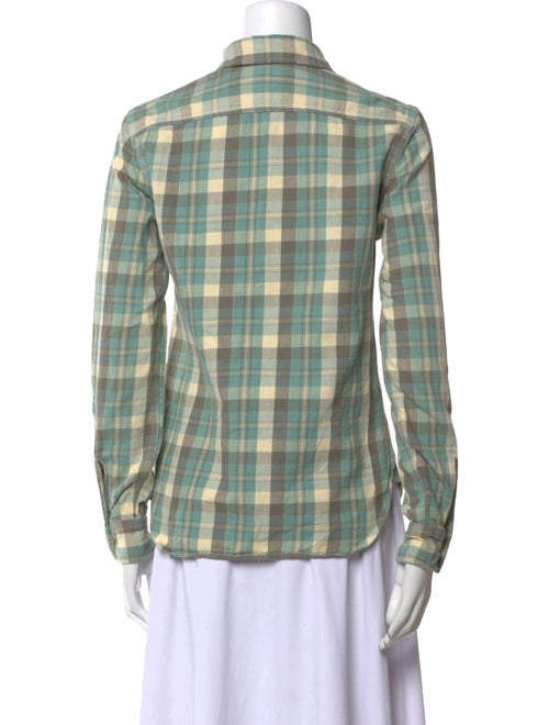 RRL & Co. Plaid Print Long Sleeve Button-Up Top