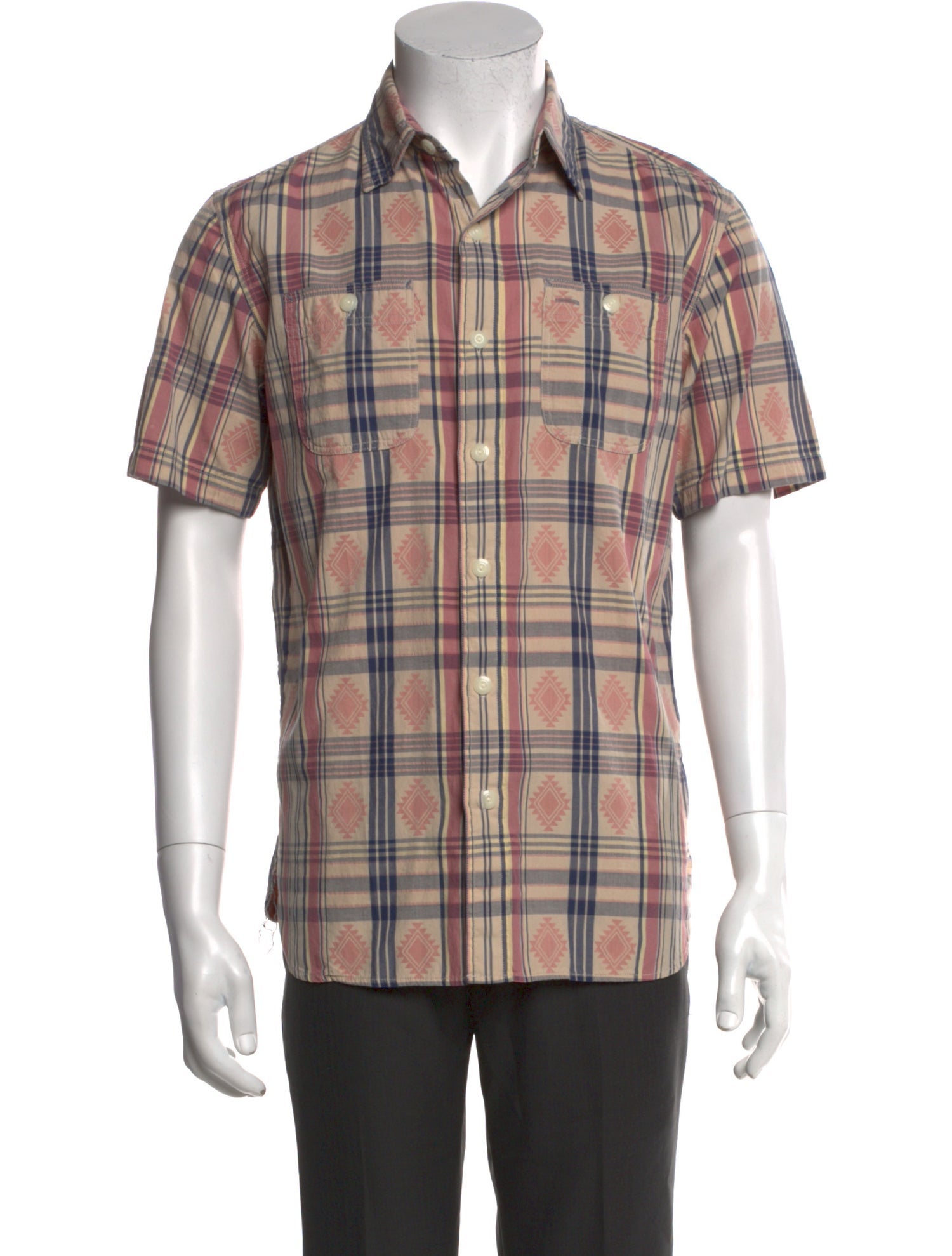 RRL & Co. Plaid Print Short Sleeve Shirt