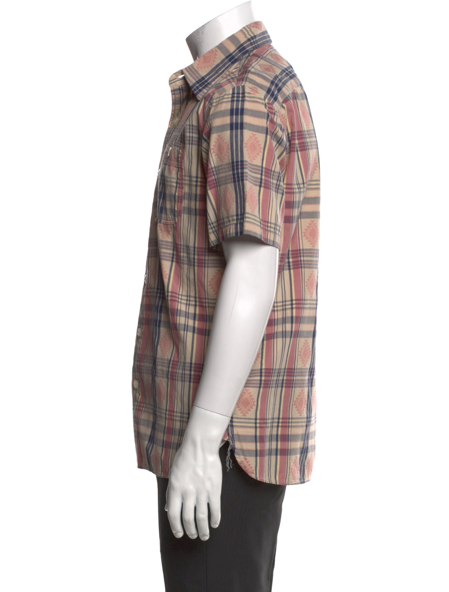 RRL & Co. Plaid Print Short Sleeve Shirt