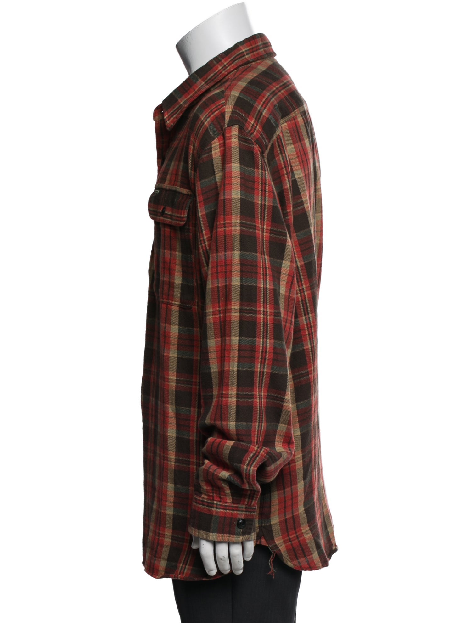 RRL & Co. Plaid Print Long Sleeve Western Shirt