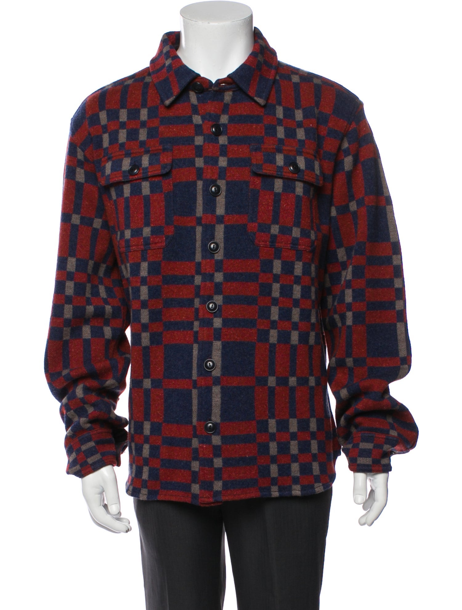 RRL & Co. Wool Plaid Print Trucker Jacket