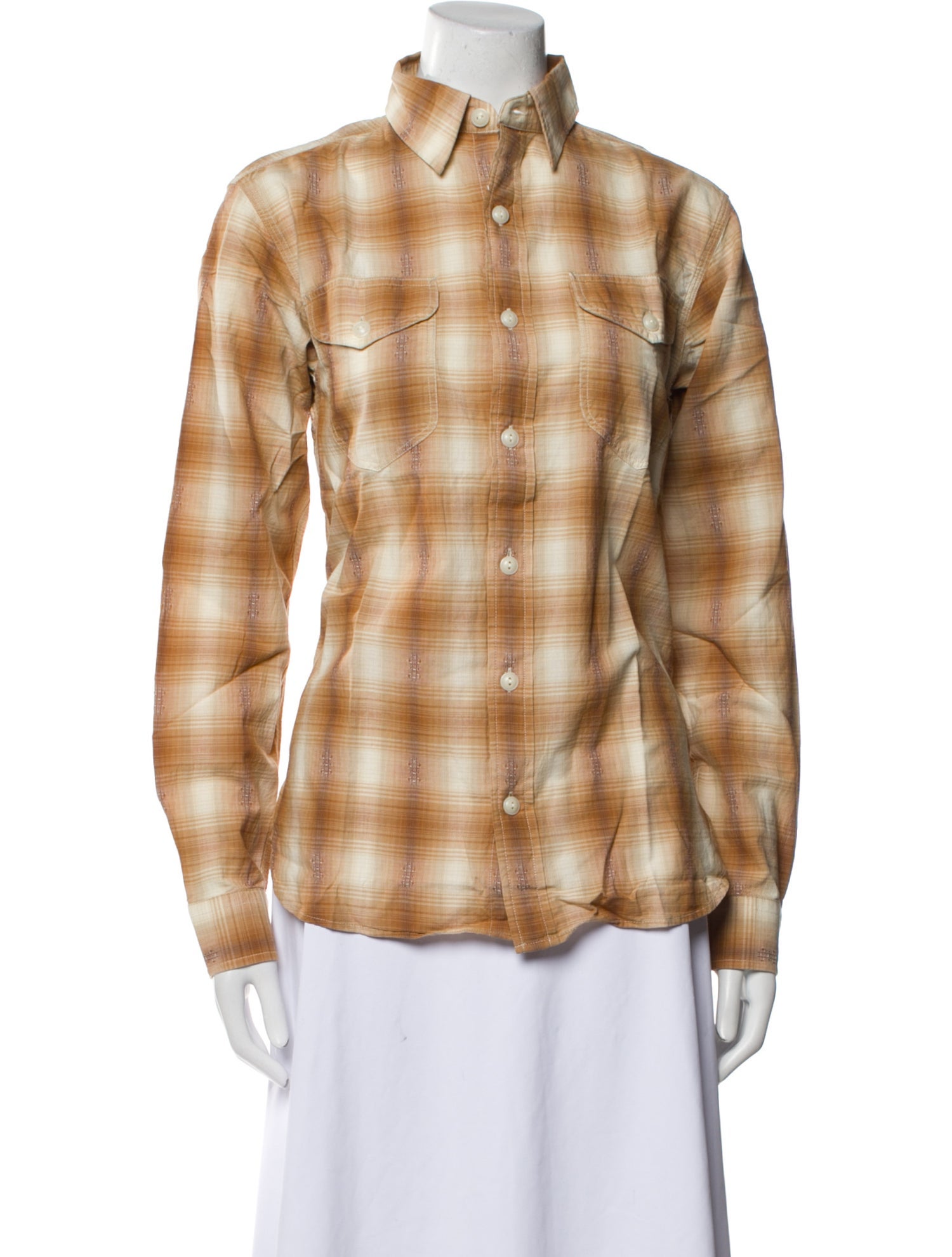 RRL & Co. Plaid Print Long Sleeve Button-Up Top w/ Tags