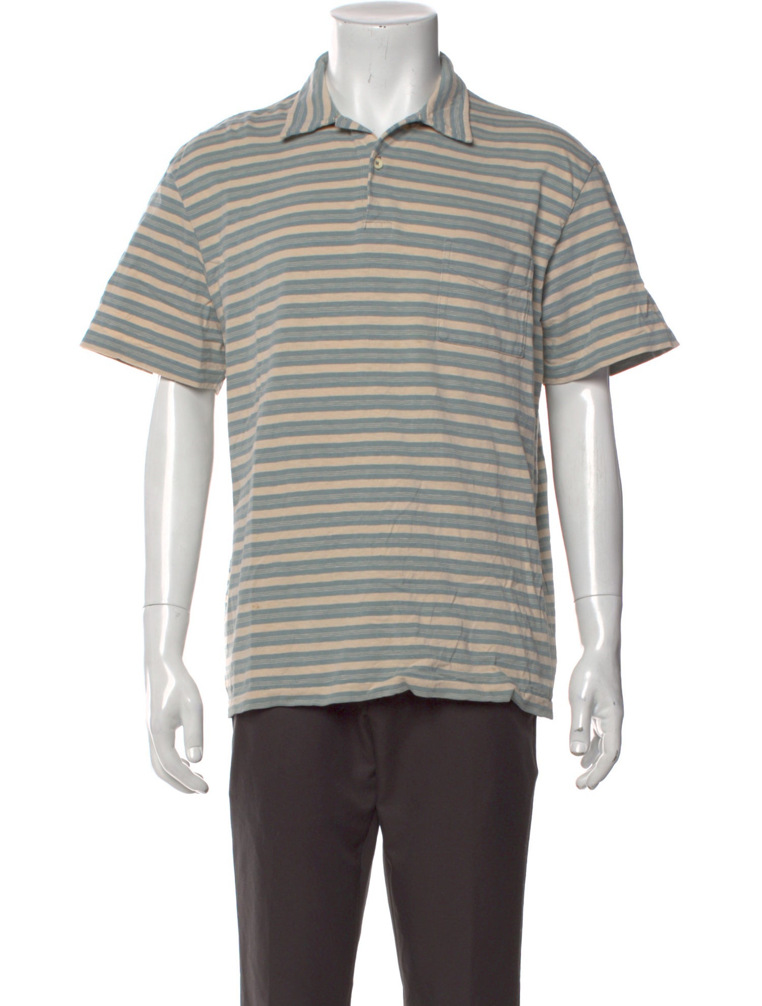RRL & Co. Striped Collar Polo Shirt