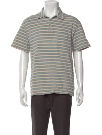 RRL & Co. Striped Collar Polo Shirt
