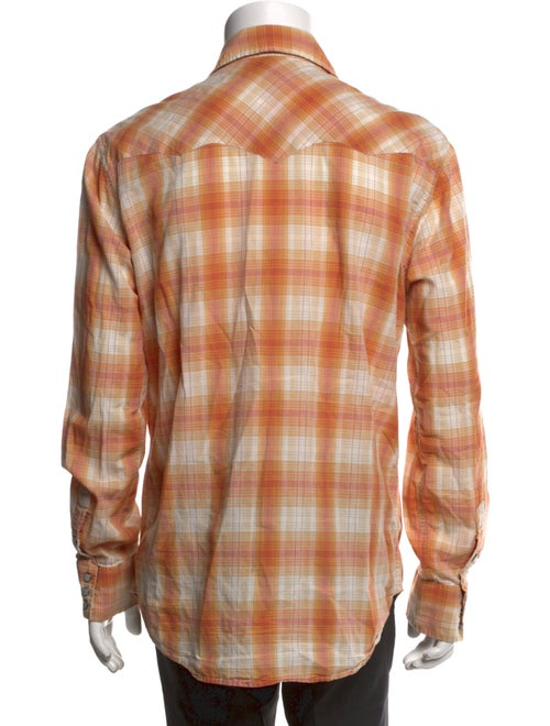 RRL & Co. Plaid Print Long Sleeve Western Shirt