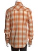 RRL & Co. Plaid Print Long Sleeve Western Shirt