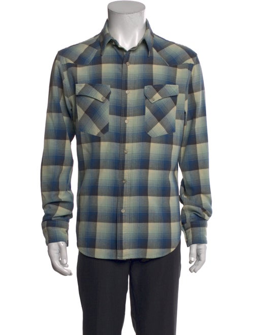 RRL & Co. Plaid Print Long Sleeve Western Shirt
