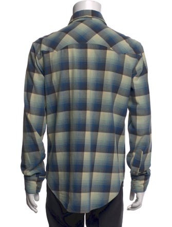 RRL & Co. Plaid Print Long Sleeve Western Shirt