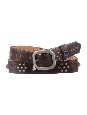 RRL & Co. Leather Studded Accents Belt