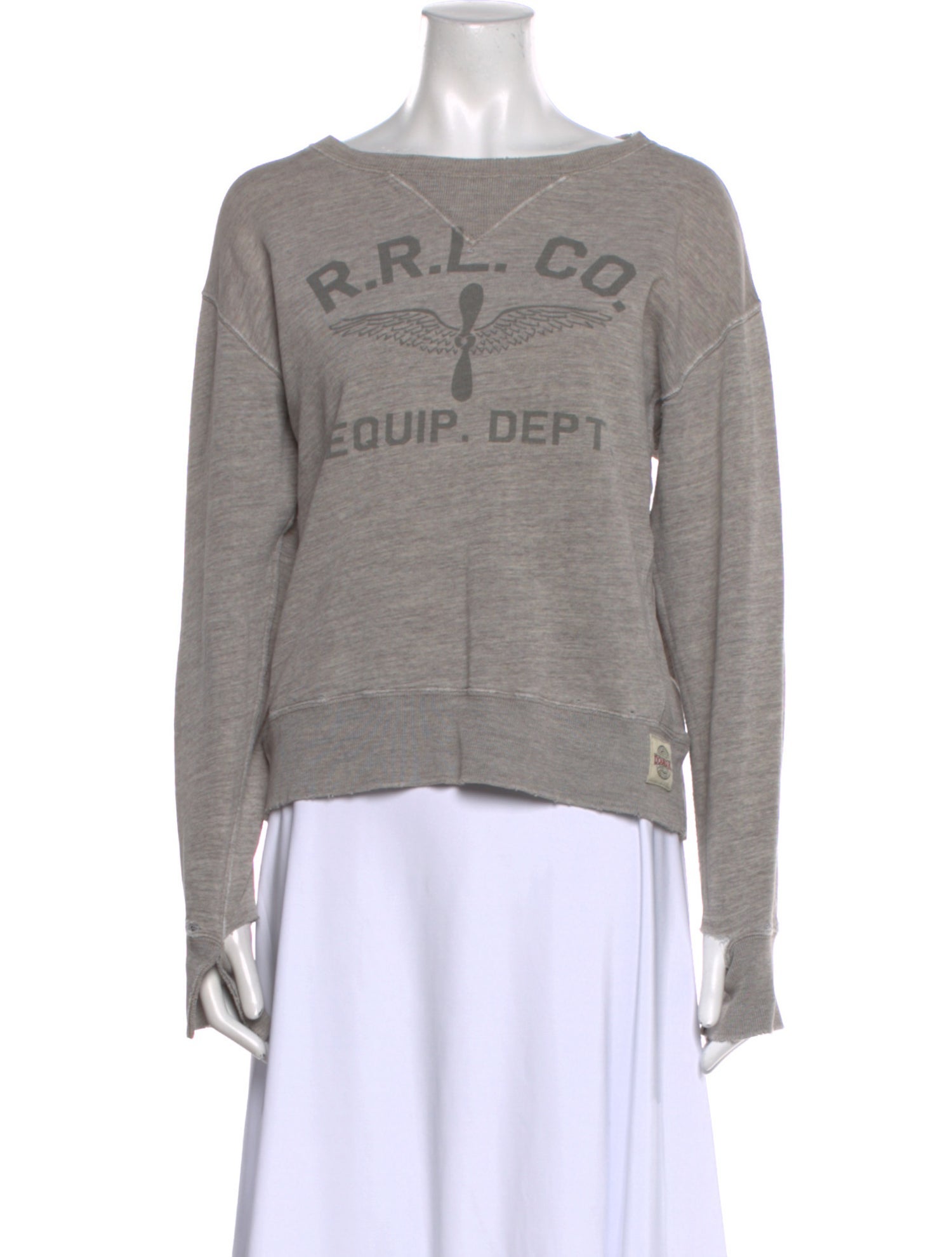 RRL & Co. Graphic Print Crew Neck Sweatshirt