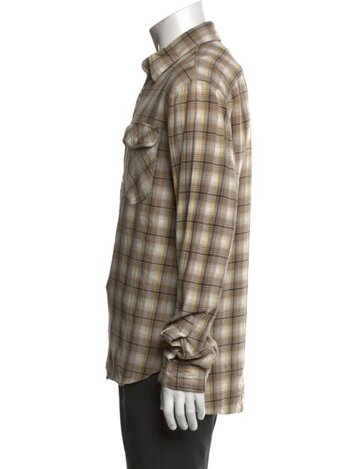 RRL & Co. Plaid Print Long Sleeve Western Shirt