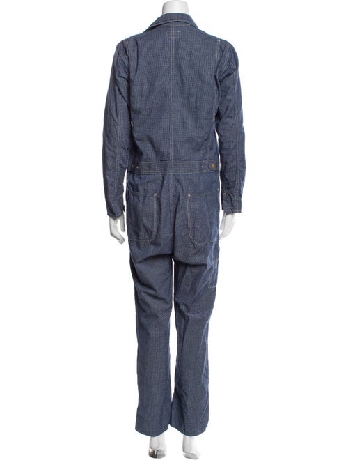 RRL & Co. Plaid Print V-Neck Jumpsuit