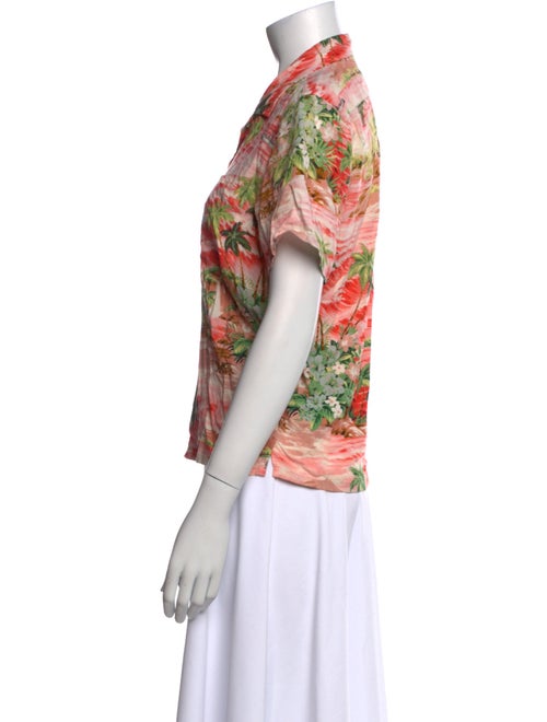 RRL & Co. Floral Print Short Sleeve Button-Up Top
