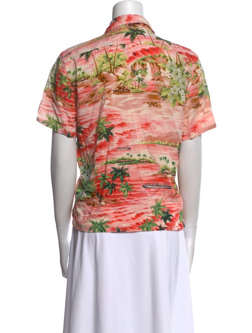 RRL & Co. Floral Print Short Sleeve Button-Up Top