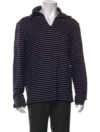 RRL & Co. Striped V-Neck Polo Sweater