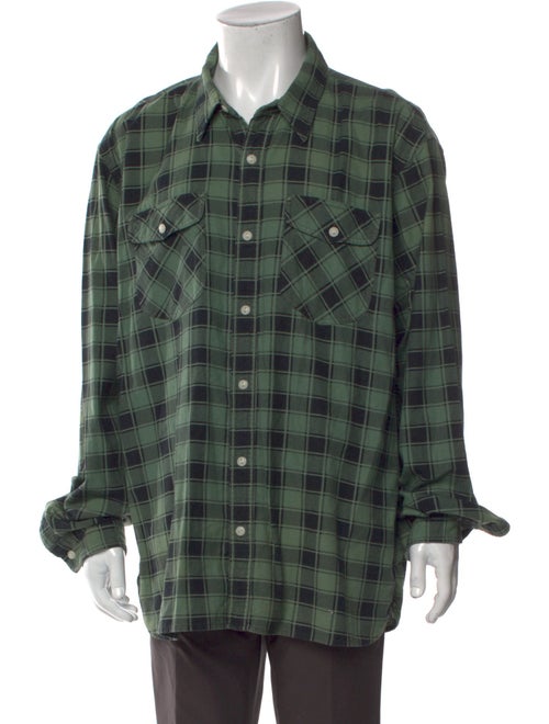 RRL & Co. Plaid Print Long Sleeve Western Shirt