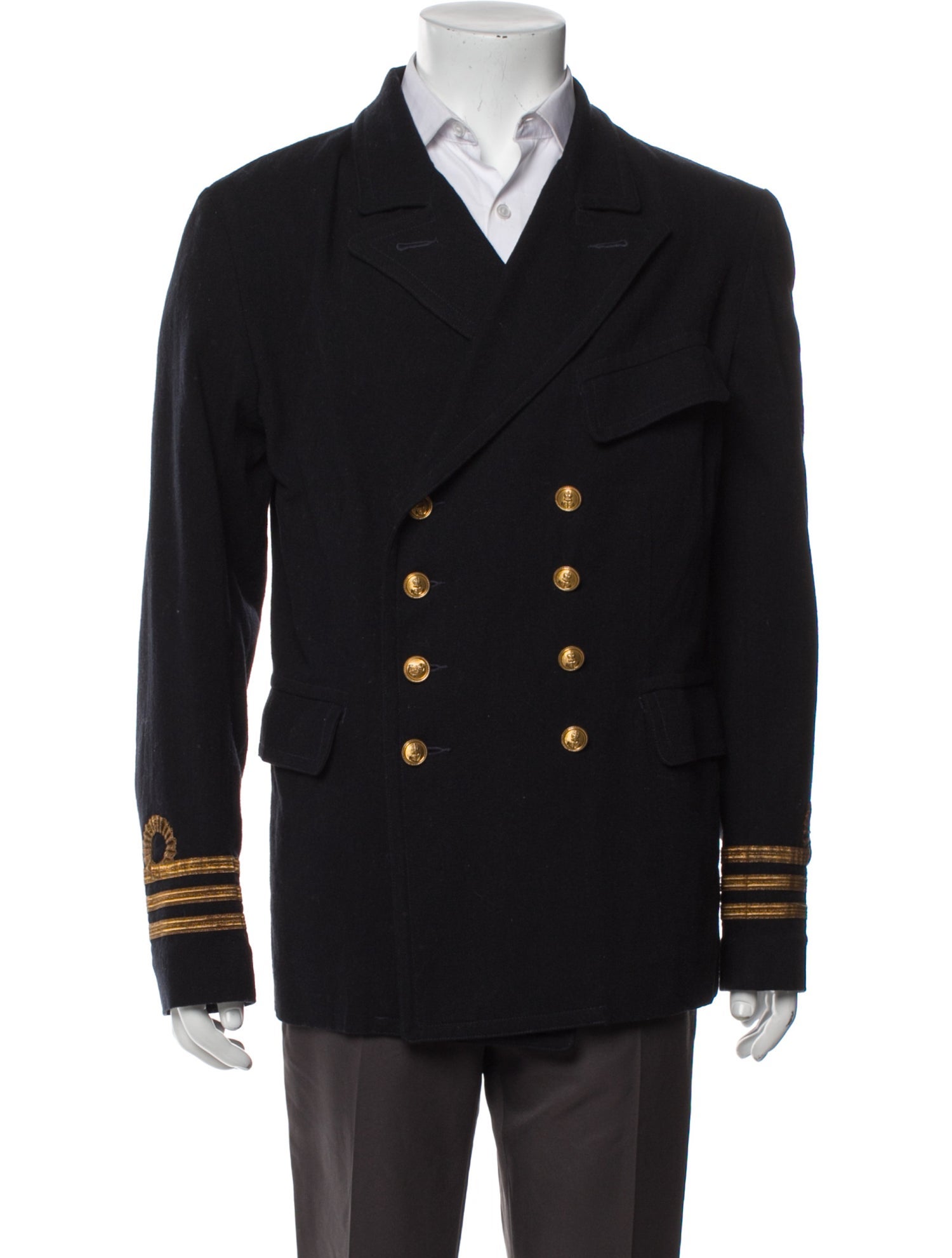 RRL & Co. Striped Peacoat