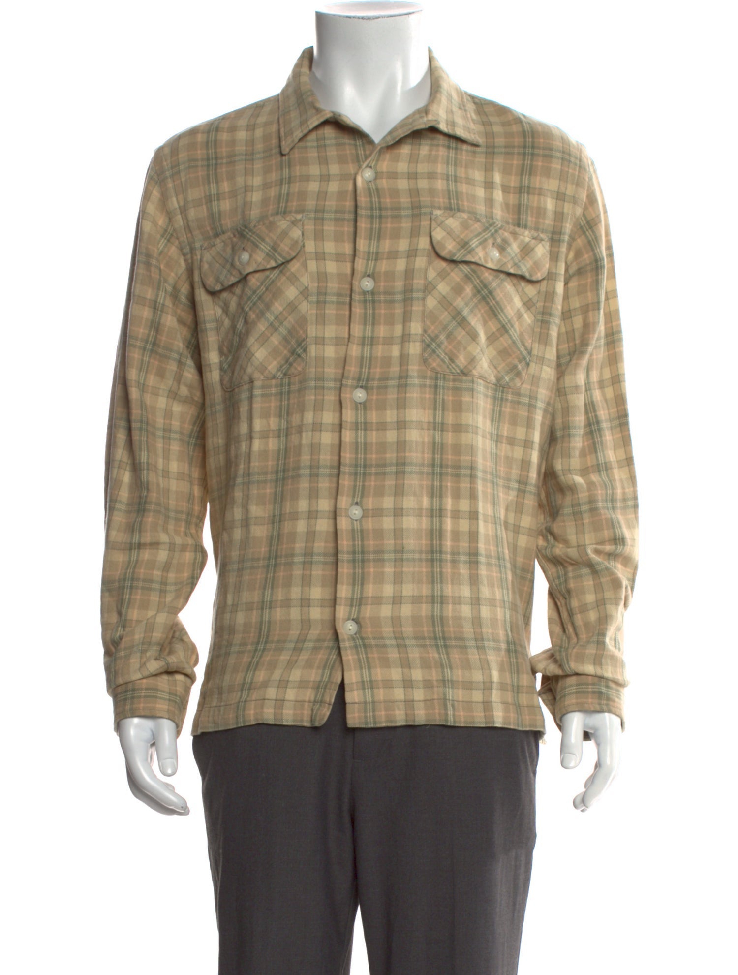 RRL & Co. Plaid Print Long Sleeve Western Shirt
