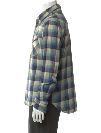 RRL & Co. Plaid Print Long Sleeve Western Shirt