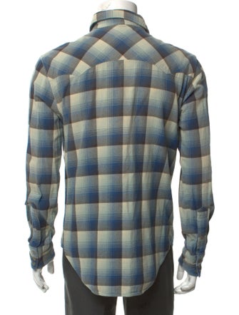 RRL & Co. Plaid Print Long Sleeve Western Shirt