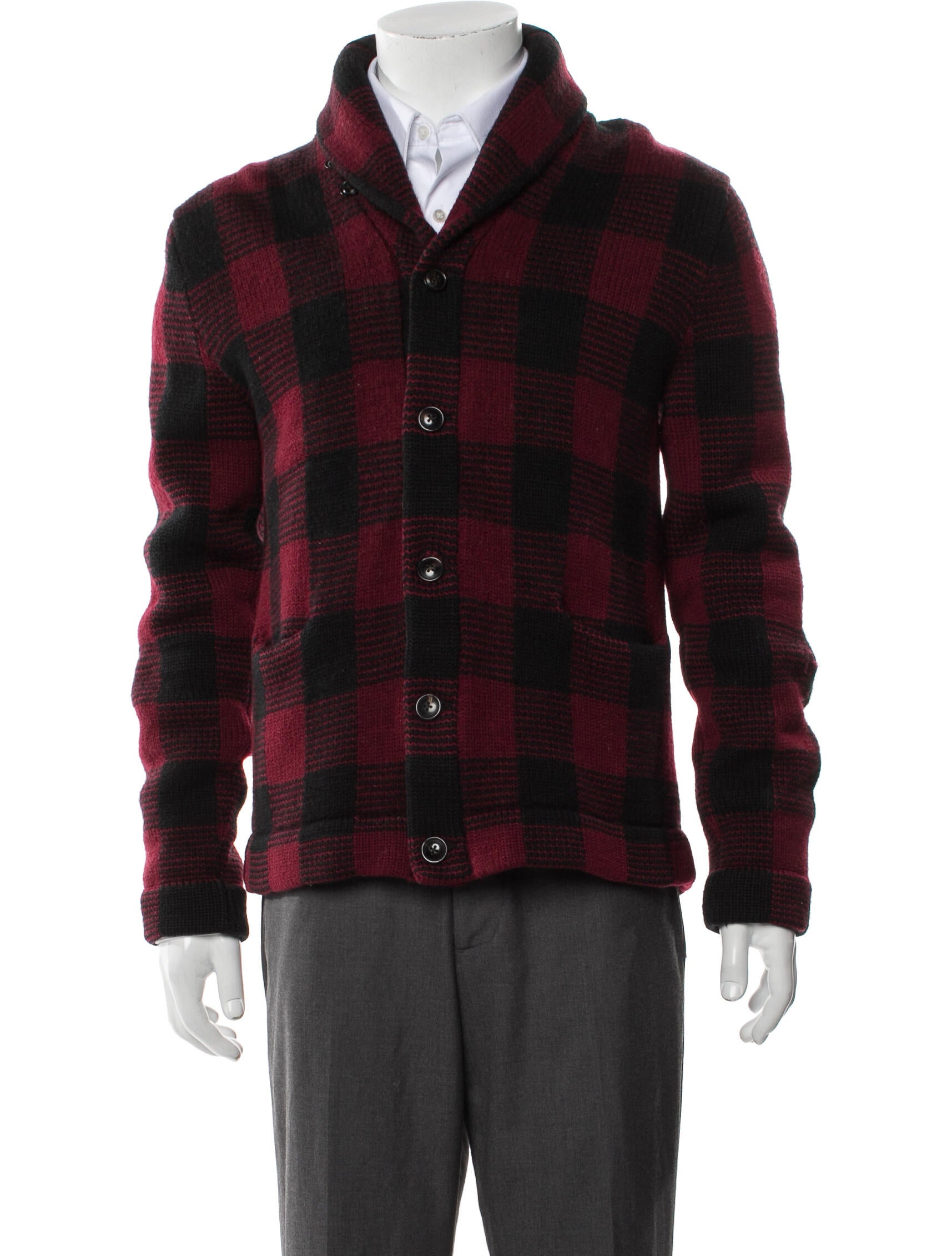RRL & Co. Wool Plaid Print Peacoat