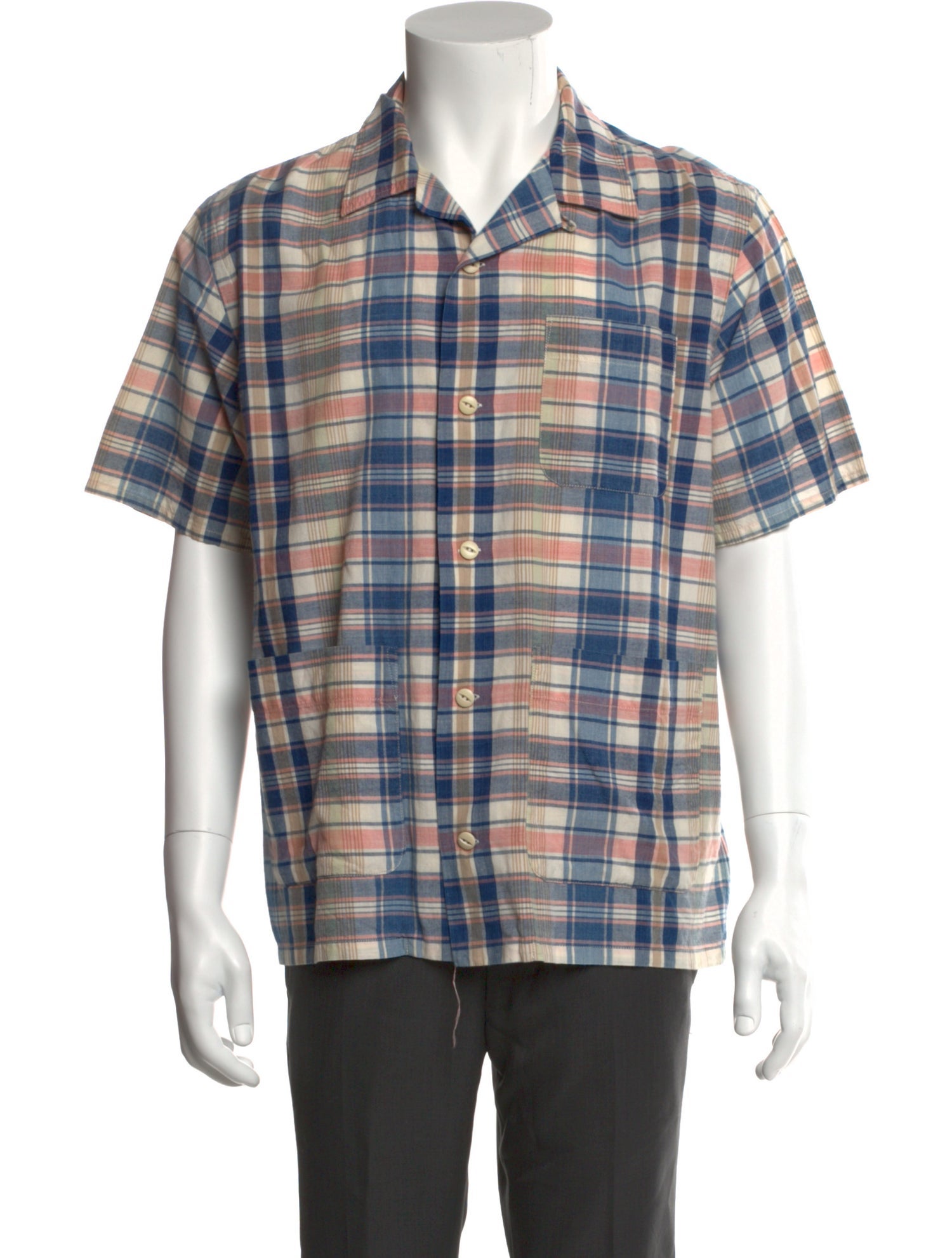 RRL & Co. Plaid Print Short Sleeve Shirt