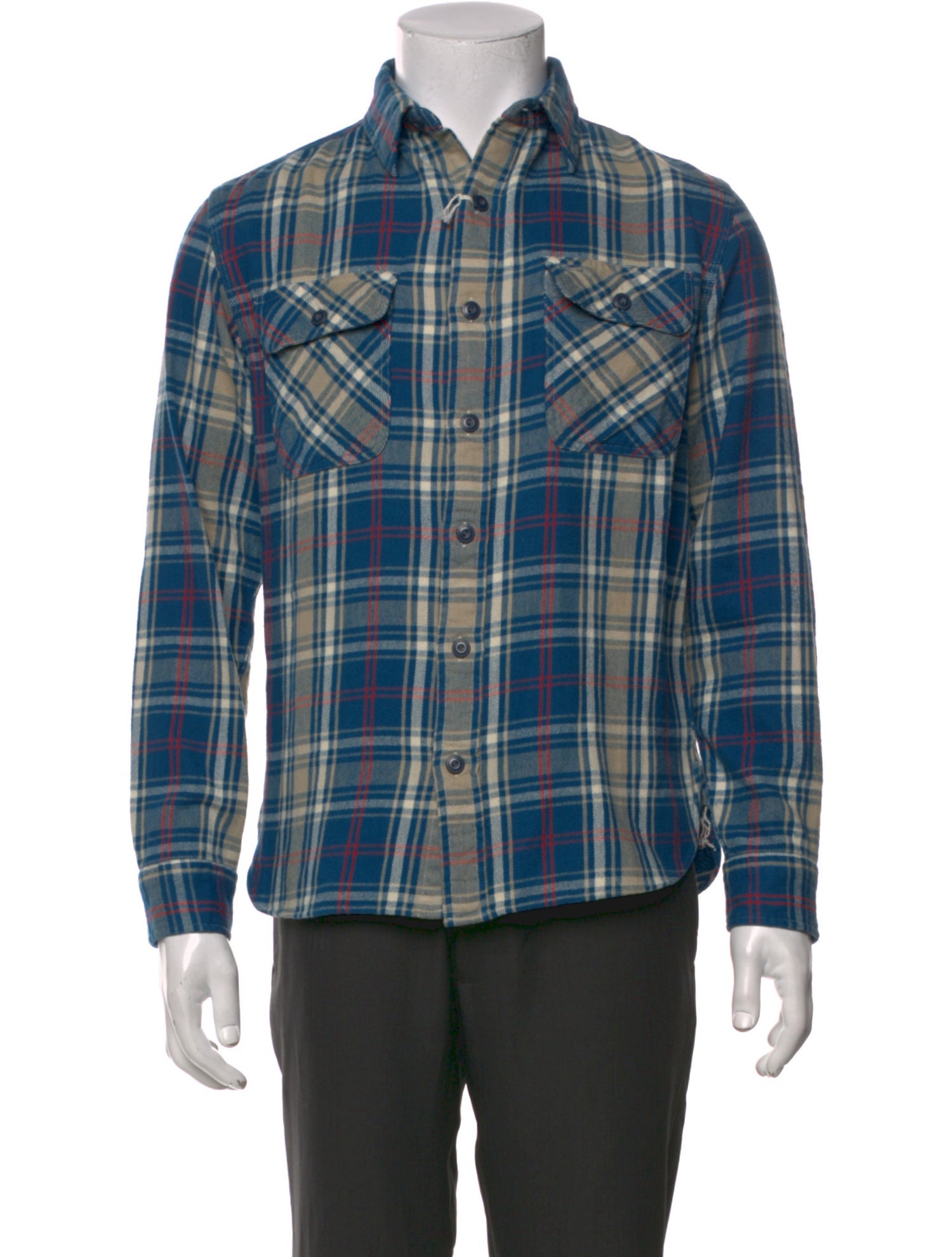 RRL & Co. Plaid Print Long Sleeve Western Shirt w/ Tags